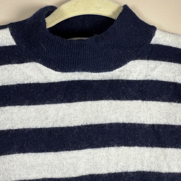 Madewell Ashbury Kelsey Stripe Mock Neck Sweater Merino Wool Alpaca Blend - Picture 5 of 9